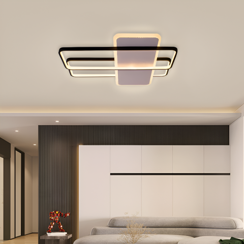 Lustre LED Aplicate - Lustra LED cu telecomanda ARIANNA 75W, 3 Elemente, lumina Rece/Calda/Neutra, Dimabila, Negru