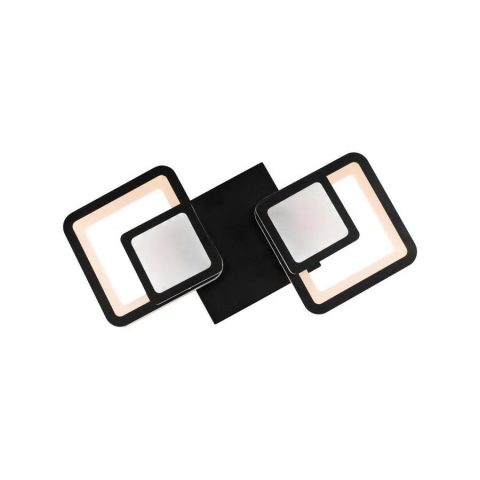 Lustră LED cu Telecomandă Alessandro, 48W, 2 Pătrate Negre, Dimabilă, CCT 3 Trepte (Rece/Neutră/Caldă) [3]