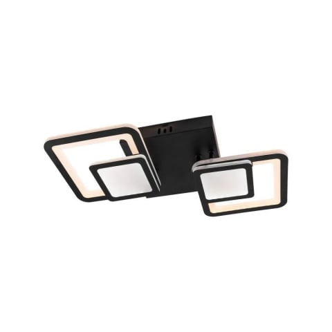 Lustră LED cu Telecomandă Alessandro, 48W, 2 Pătrate Negre, Dimabilă, CCT 3 Trepte (Rece/Neutră/Caldă) [1]
