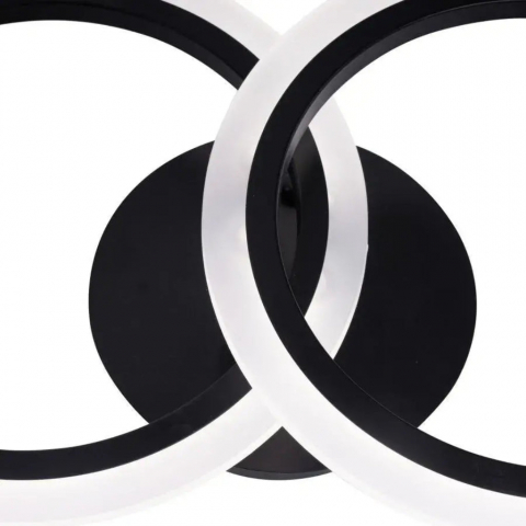 Lustra LED cu telecomanda BETTY 28W, 2 Cercuri, lumina Rece/Calda/Neutra, Dimabila, Negru [1]