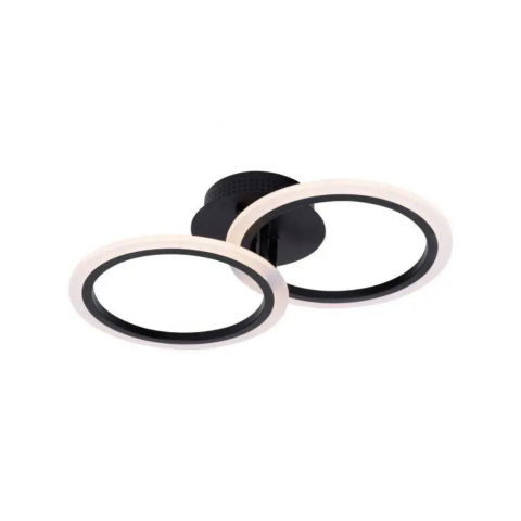 Lustra LED cu telecomanda BETTY 28W, 2 Cercuri, lumina Rece/Calda/Neutra, Dimabila, Negru [2]