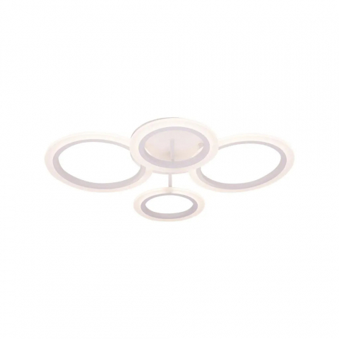 Lustra LED cu telecomanda, 44W - 80W, 4 Cercuri, lumina Rece/Calda/Neutra, Dimabila, Alb [3]