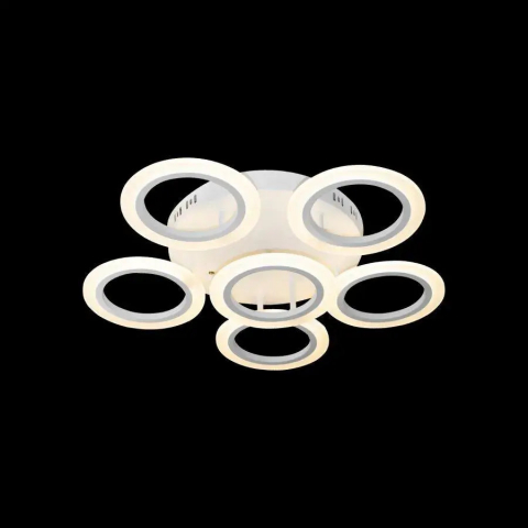 Lustra LED cu telecomanda BOEME 50W, 6 Cercuri, lumina Rece/Calda/Neutra, Dimabila, Alb [1]