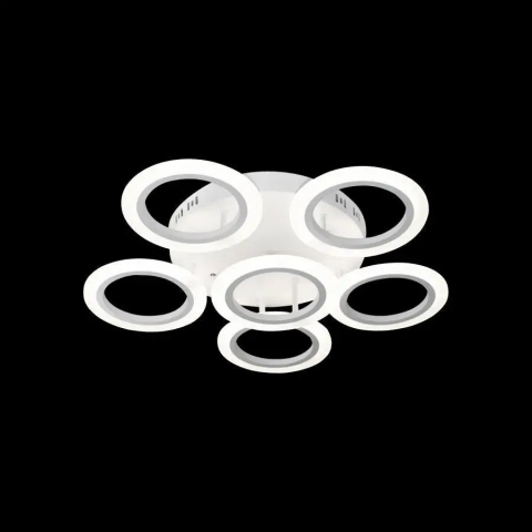 Lustra LED cu telecomanda BOEME 50W, 6 Cercuri, lumina Rece/Calda/Neutra, Dimabila, Alb [2]