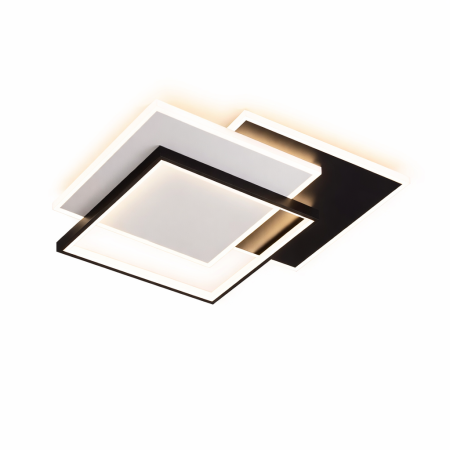Lustre LED - Lustra LED moderna 100W dimabila cu telecomanda 3 forme geometrice iluminare reglabila tavan negru
