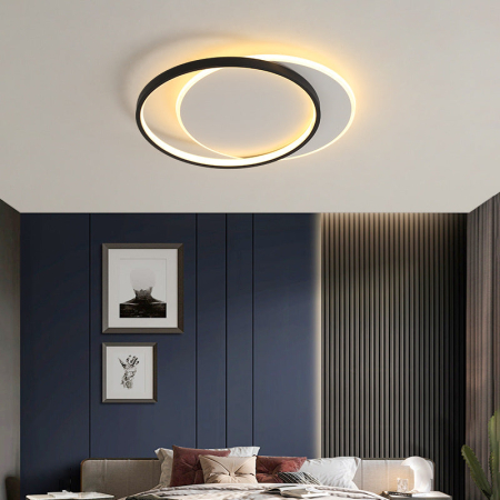 Corpuri de Iluminat - Lustra LED cu telecomanda CHIARA 76W, 3 Cercuri, lumina Rece/Calda/Neutra, Dimabila, Negru