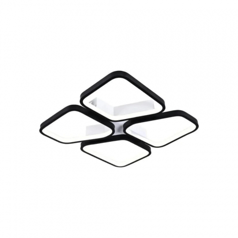 Lustra LED cu telecomanda DAIKI 79W, 4 Patrate, lumina Rece/Calda/Neutra, Dimabila, Negru [1]