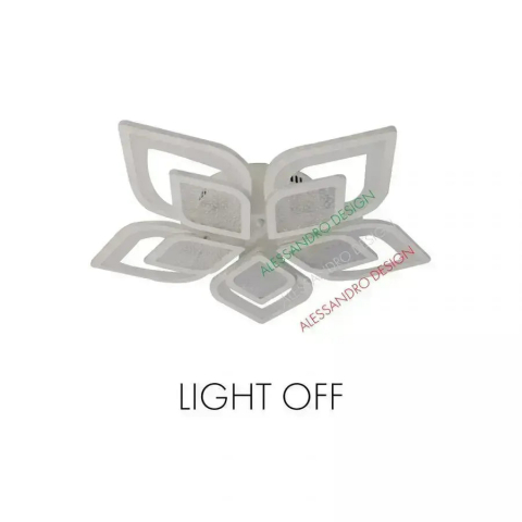 Lustra LED cu telecomanda DALIA 170W, 5 Petale, lumina Rece/Calda/Neutra, Dimabila, Alb [1]