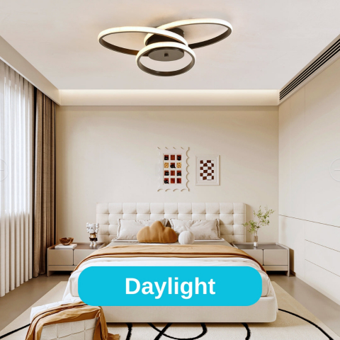 Lustra LED impletita cu telecomanda, 59W, lumina Rece/Calda/Neutra, Dimabila, Negru, Inaltime Reglabila, 4600 lm [3]