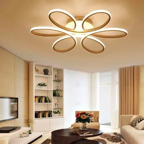 Lustre LED - Lustra LED impletita cu telecomanda, 75W, alb, lumina rece/calda/neutra, intensitate reglabila