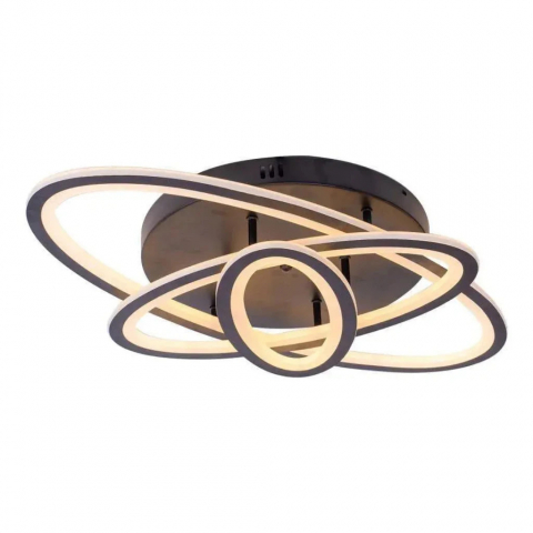 Lustre LED Aplicate - Lustra LED cu telecomanda GENTIANA 75W, 3 Elipse, lumina Rece/Calda/Neutra, Dimabila, Negru