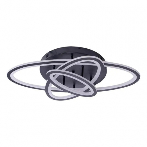 Lustra LED cu telecomanda GENTIANA 75W, 3 Elipse, lumina Rece/Calda/Neutra, Dimabila, Negru [1]