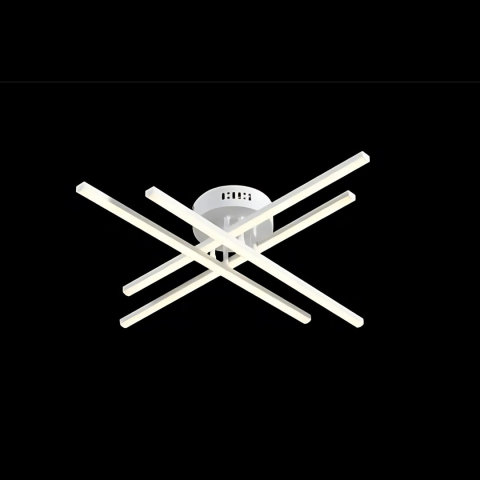 Lustra LED dimabila 54W cu telecomanda, 4 elemente, iluminare tricolora, alb [1]