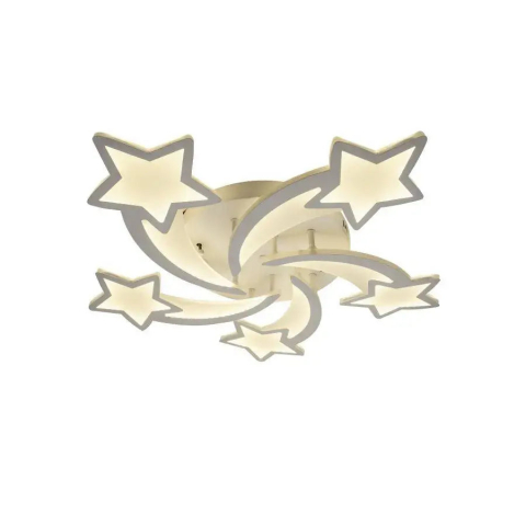 Lustra LED cu telecomanda, 69W, 5 Stele, lumina Rece/Calda/Neutra, Dimabila, Alb [2]