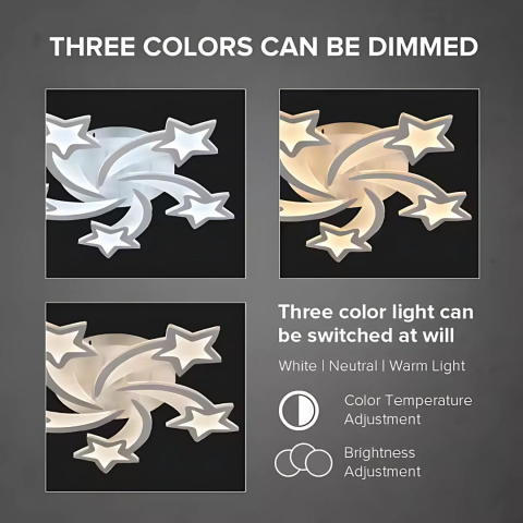 Lustra LED cu telecomanda, 69W, 5 Stele, lumina Rece/Calda/Neutra, Dimabila, Alb [3]