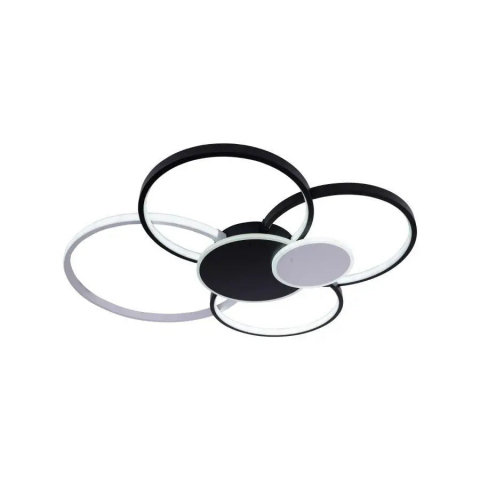 Lustra LED cu telecomanda KILLIAN 74W, 6 Cercuri, lumina Rece/Calda/Neutra, Dimabila, Negru Alb [1]