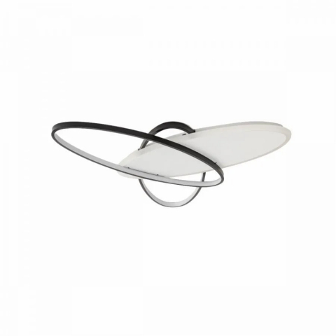 Lustra LED 81W cu Telecomanda, 3 Ovale Dimabile, Lumina Rece-Calda-Neutra, Negru-Alb [2]