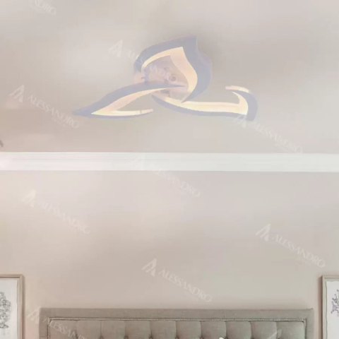 Lustre LED - Lustra LED Alessandro, 3 petale, 34W, alb mat, 50x8cm