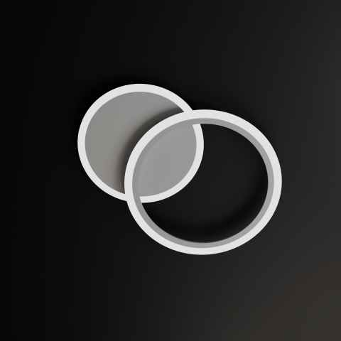 Lustra LED cu telecomanda LUCY 40W, 2 Cercuri, lumina Rece/Calda/Neutra, Dimabila, Alb [1]