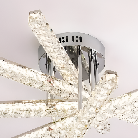 Lustra LED cu telecomanda LUELLA 64W 5 Elemente, Liniara, lumina Rece/Calda/Neutra, Dimabila, Argintiu [3]