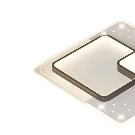 Lustra LED - 3 patrate negre, dimabila, lumina rece/calda/neutra, cu telecomanda, 125 W – Alessandro [1]