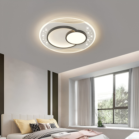 Corpuri de Iluminat - Lustra LED cu telecomanda SERPENTA 125W, Rotunda, lumina Rece/Calda/Neutra, Dimabila, Negru