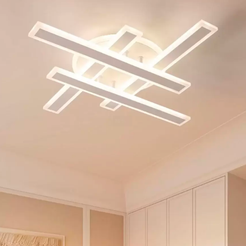 Lustre LED - Lustra LED cu telecomanda SHAWN 85W, Liniara, lumina Rece/Calda/Neutra, Dimabila, Alb