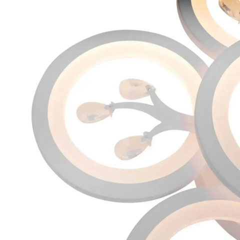 Lustra LED cu telecomanda si cristal DAISY 72W, 6 Elemente, lumina Rece/Calda/Neutra, Dimabila, Alb [1]