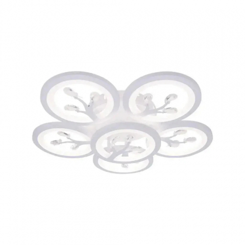 Lustra LED cu telecomanda si cristal DAISY 72W, 6 Elemente, lumina Rece/Calda/Neutra, Dimabila, Alb [2]