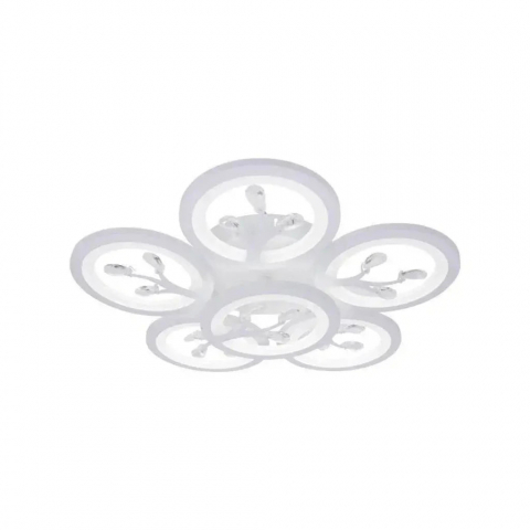 Lustra LED cu telecomanda si cristal DAISY 72W, 6 Elemente, lumina Rece/Calda/Neutra, Dimabila, Alb [3]