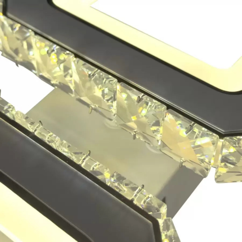 Lustra LED cu telecomanda si cristal QUADRIS 24W, 2 Patrate, lumina Rece/Calda/Neutra, Dimabila, Alb [1]