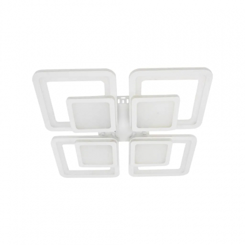 Lustră LED 140W, 4 Pătrate, Alb – Dimabilă, Telecomandă - Design modern [3]
