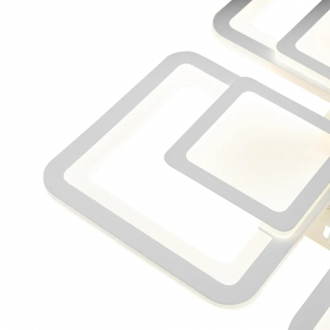 Lustră LED 140W, 4 Pătrate, Alb – Dimabilă, Telecomandă - Design modern [1]