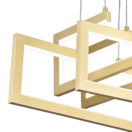 Lustra LED suspendata 98W, lumina dimabila rece/calda/neutra, telecomanda, finisaj auriu [1]