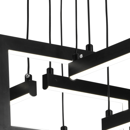 Lustra LED moderna 98W cu telecomanda, 4 brate, lumina dimabila rece calda neutra, negru [3]