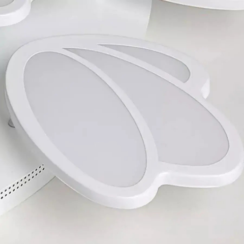 Lustra LED moderna cu telecomanda, design floral cu 3 petale, lumina reglabila rece-calda-neutra, 47W, dimabila, alb [3]