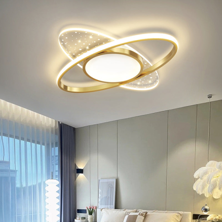 Lustre LED - Lustra LED cu telecomanda VARIO 61W, Oval , lumina Rece/Calda/Neutra, Dimabila, Auriu