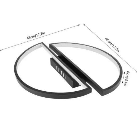Lustră LED modernă 35W cu telecomandă, dimabilă, 3 tipuri de lumină, finisaj negru [2]