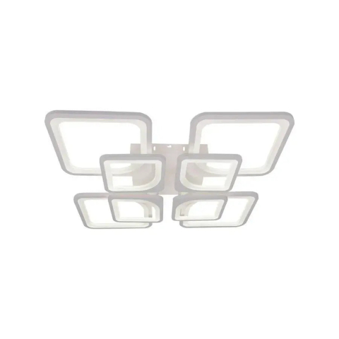 Lustra LED cu telecomanda ZOE 135W, 8 Patrate, lumina Rece/Calda/Neutra, Dimabila, Alb [2]