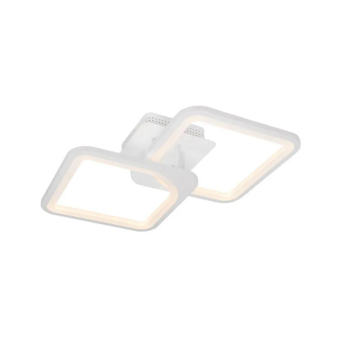 Lustra LED cu telecomanda ZOE 69W, 2 Patrate, lumina Rece/Calda/Neutra, Dimabila, Alb [2]