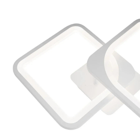 Lustra LED cu telecomanda ZOE 69W, 2 Patrate, lumina Rece/Calda/Neutra, Dimabila, Alb [1]