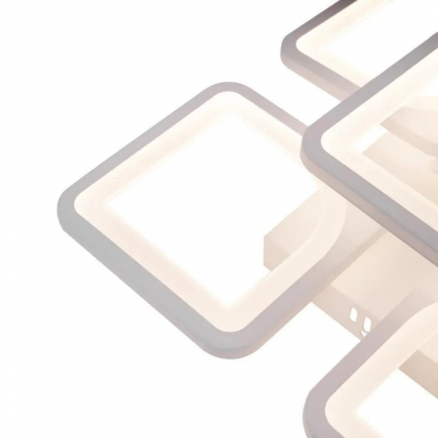 Lustra LED cu telecomanda ZOE 96W, 5 Patrate, lumina Rece/Calda/Neutra, Dimabila, Alb [1]