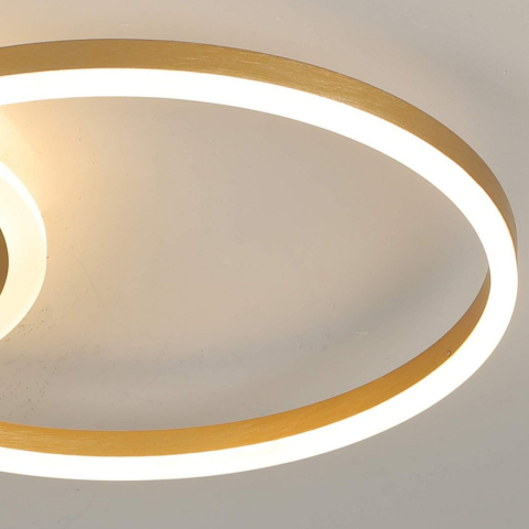 Lustra LED Dario, 2 Cercuri, 36W, Lumina Rece/Calda/Neutra, Auriu [1]