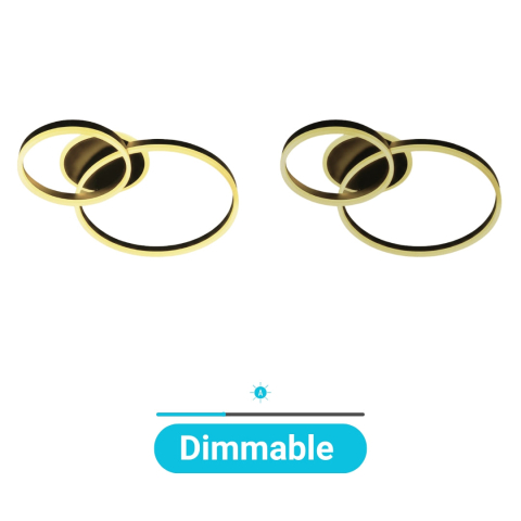 Lustra LED dimabila cu telecomanda 80 - 120W, 2 cercuri, lumina CCT, negru [4]