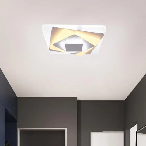Lustre LED - Lustra LED FLORENSIA, 30W, lumina Rece/Calda/Neutra, Alb