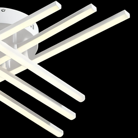 Lustra LED 82W cu telecomanda, iluminare CCT, design alb modern [1]