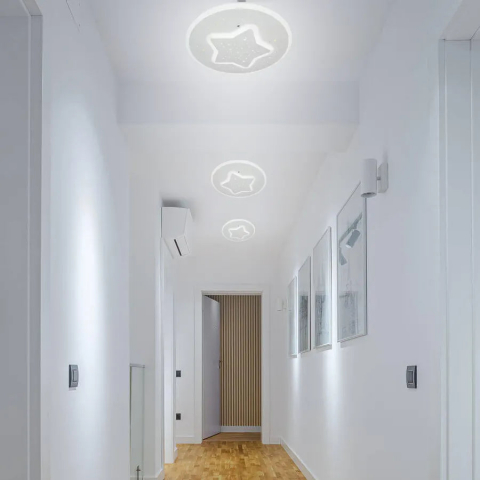 Lustre LED - Lustră LED decor stea, 30W, diametru 20 cm, lumină neutră, alb
