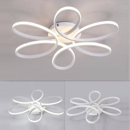 Lustra LED impletita cu telecomanda, 75W, alb, lumina rece/calda/neutra, intensitate reglabila [5]