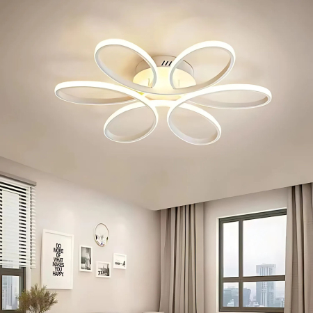 Lustra LED impletita cu telecomanda, 75W, alb, lumina rece/calda/neutra, intensitate reglabila [6]