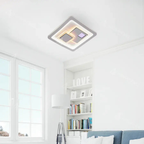 Lustra LED 24W, 3 Tipuri de Lumina, Patrata 26cm, Alb – Eleganță și Eficiență - KEREN [2]